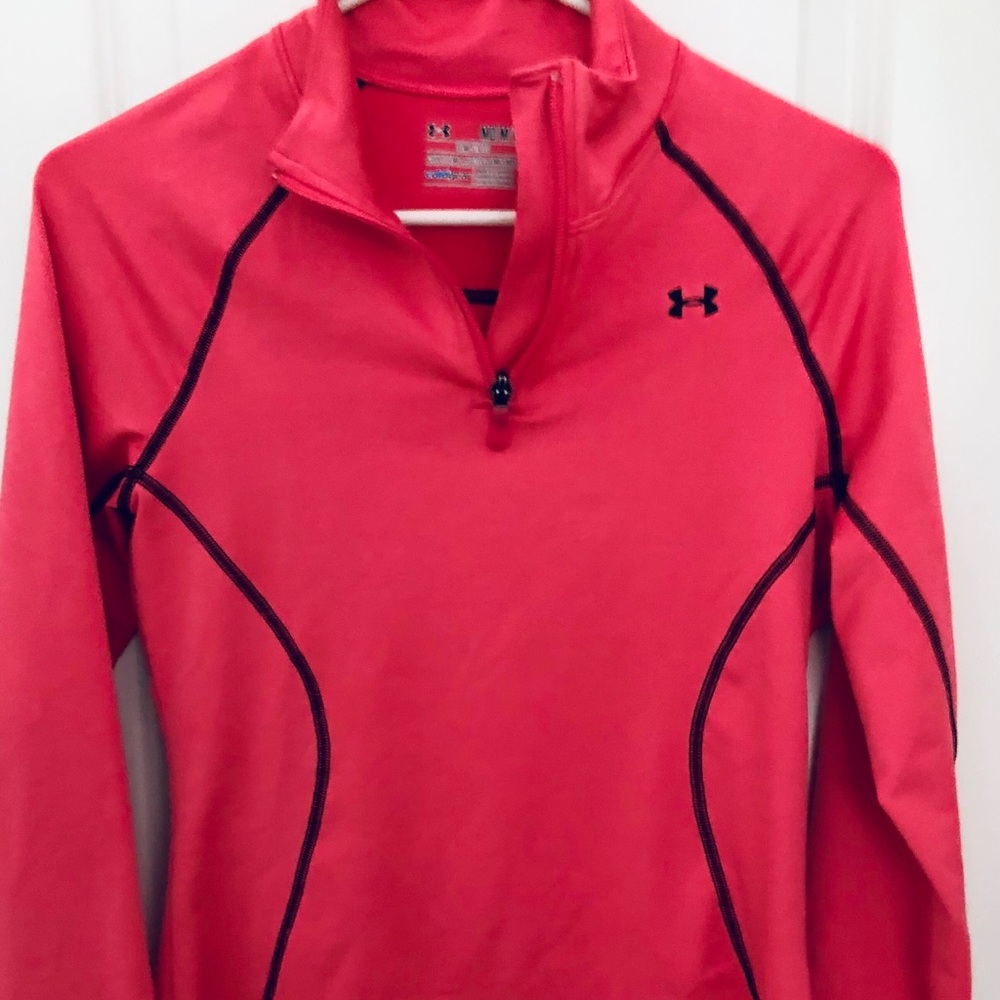 Under armor pink and black 1/2 zip